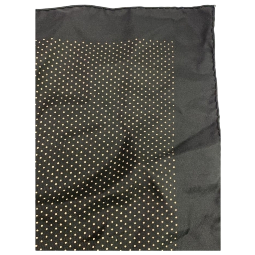 HERMES PARIS Lord y Taylor 100% Silk Polka Dot Pocket Scarf, Hand-Rolled Edges - Picture 6 of 7